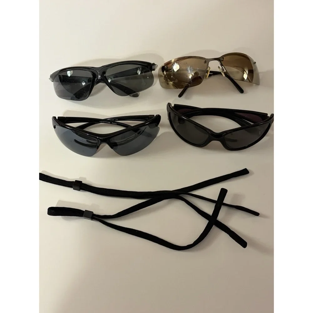 Safety Glasses, Sunglasses Lot of 4 pairs with 2 adjustable straps, Workwear